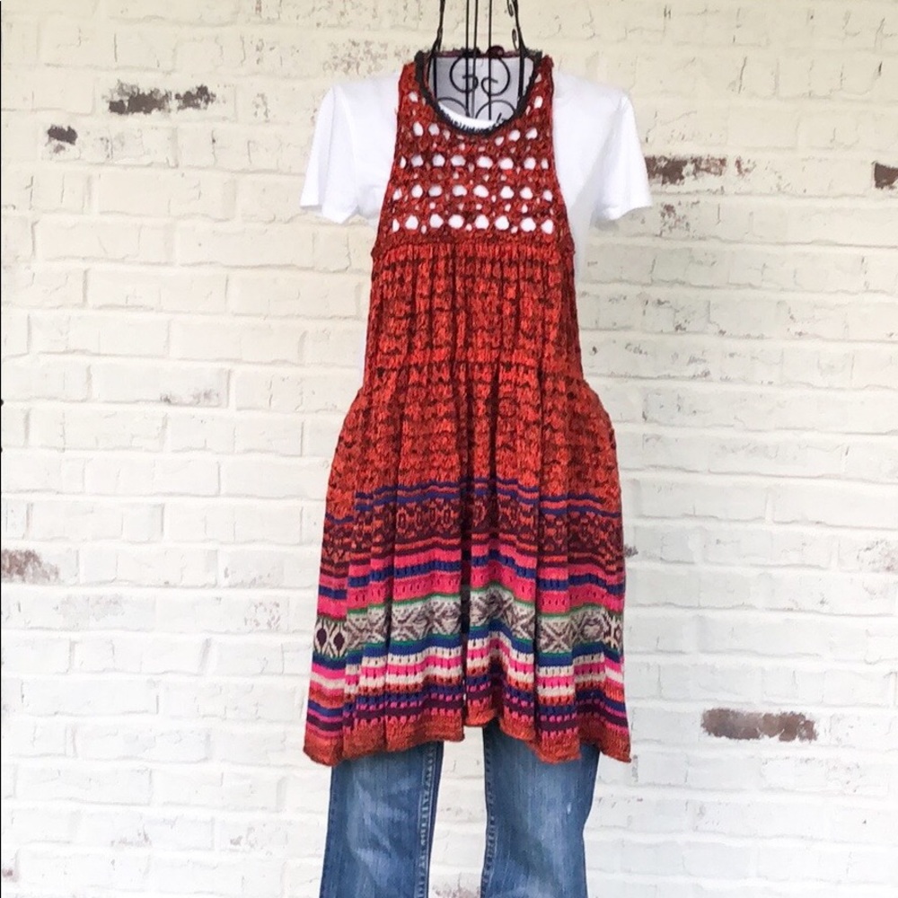 FREE PEOPLE Rare Hearts Bohemian Tunic- size small
